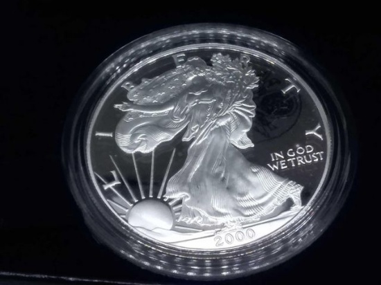 2000 SILVER EAGLE IN BOX PF