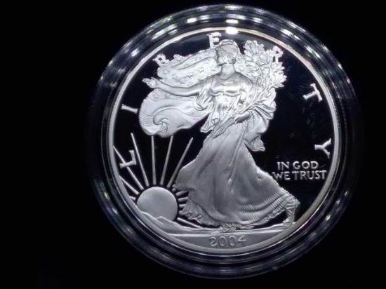 2004 SILVER EAGLE IN BOX PF