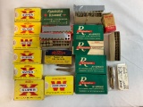 Large lot of Brass & Vintage Boxes - 300 Savage, 22-250 Rem, 243 Win & more