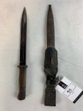 Bayonet with Metal/Leather Sheath - non matching numbers