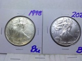 1998,2021, U.S. SILVER EAGLES BETTER DATES