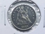 1858 SEATED HALF DIME (HOLED)