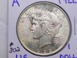 1922 PEACE DOLLAR BU