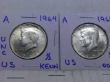 2-1964 KENNEDY HALVES BU