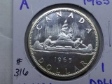 1965 CANADIAN SILVER DOLLAR BU PL