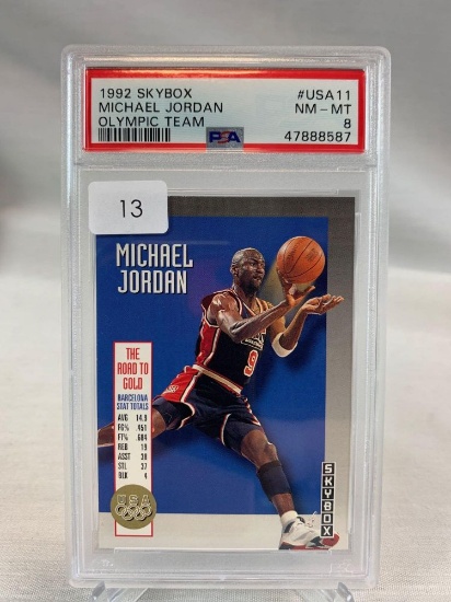 1992 Skybox Michael Jordan Olympic Team PSA 8