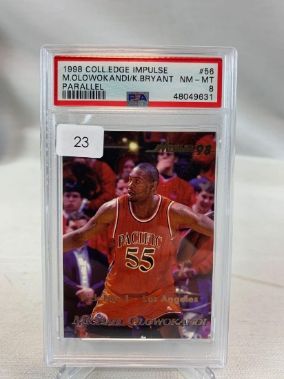 1998 Collectors Edge Impulse Olowoandi/Kobe Bryant Parallel PSA 8