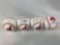 Group of Wahoo baseballs: Coco Crisp, John Rocker, Einar Diaz, Josh Bart