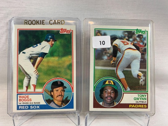 Tony Gwinn and Wade Boggs Topps rookie cards