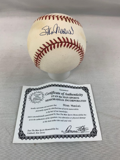 Stan Musial signed MLB baseball, "Stan the Man" cert