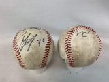 Nick Swisher & Giovanny Urshela game-used MLB baseballs, signed