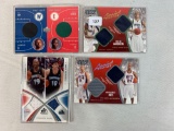 Dual game worn cards w/Dirk Nowitzki, Wally Z, and others, lot of 4