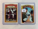 1972 Topps baseball Thurman Munson, 2 cards