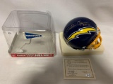 Charlie Joiner signed San Diego throw back mini helmet, cert from signing