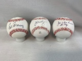 Signed baseball lot, Joe Charboneau, Mike Hargrove, and Rick Manning