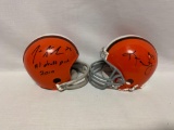 Joe Haden & Kamerion Wimbley signed  Browns mini helmets in display cases