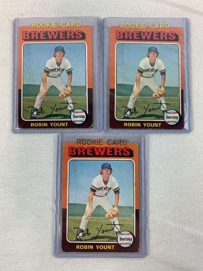 1975 Topps #223 Robin Yount RC - Lot of 3