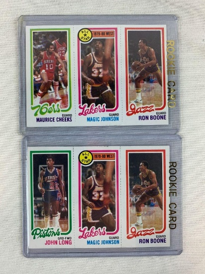 1980-81 Topps Magic Johnson RC w/Boone - Pair