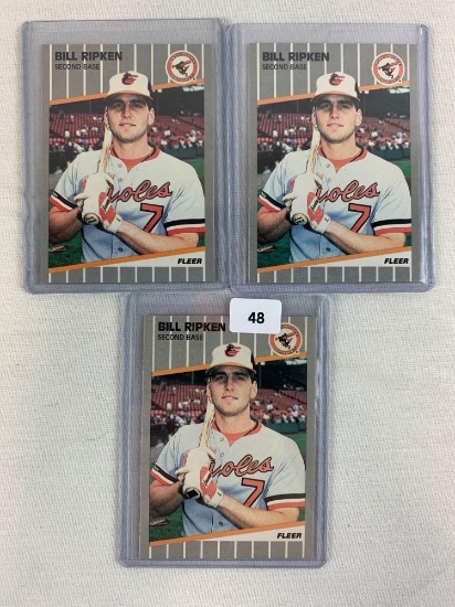 1989 Fleer #616 Bill Ripken Error Cards - Lot of 3