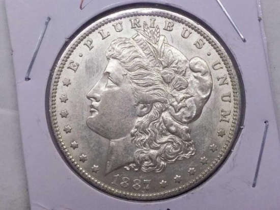 1887O MORGAN DOLLAR AU