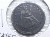 1877S SEATED QUARTER XF