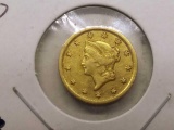 1853O $1. GOLD PIECE AU