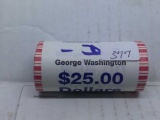 ROLL OF GEORGE WASHINGTON PRESIDETIAL DOLLARS IN BANK ROLL BU