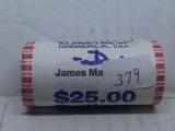 ROLL OF JAMES MADISON PRESIDENTIAL DOLLARS IN BANK ROLL BU