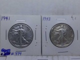 1941,43, WALKING LIBERTY HALVES