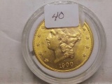 1900S $20. LIBERTY HEAD GOLD PIECE UNC