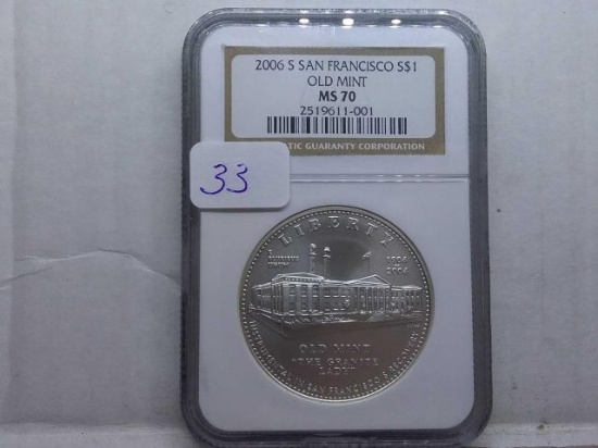 2006S SAN FRANCISCO OLD MINT SILVER DOLLAR NGC MS70