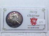 1996 SILVER EAGLE CHRISTMAS GIFT NICE TONING