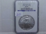 2009 SILVER EAGLE NGC MS69 EARLY RELEASES