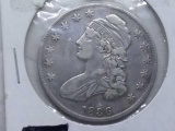 1836 LETTERED EDGE BUST HALF VF