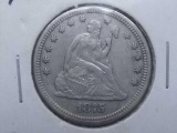 1875 SEATED QUARTER XF+