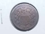 1864 2-CENT PIECE F