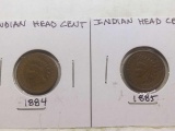 1884,85, INDIAN HEAD CENTS
