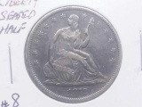 1872S SEATED HALF AU