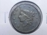 1836 LARGE CENT XF NICE DETAILS