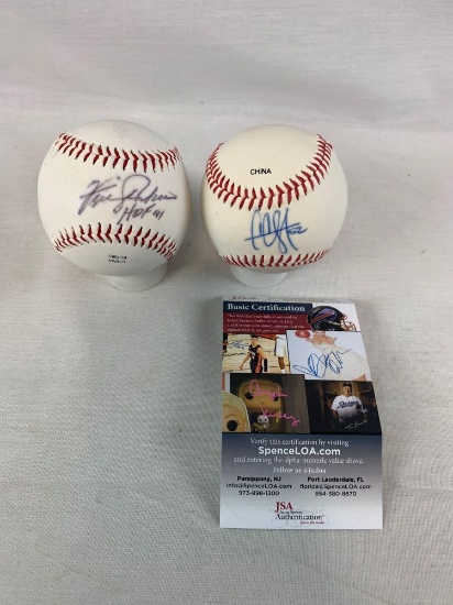 CC Sabathia, Fergie Jenkins signed MLB baseballs in holders