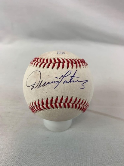 Dennis Martinez signed baseball plus color signed photo