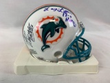 Paul Warfield & Larry Little signed Miami Dolphons mini helmet