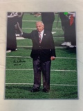 Earle Bruce signed 'farewell' color photo 16X20, Ohio Sports Group cert