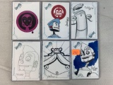 Sketch cards, Robots,  lot of 6 - all numbered