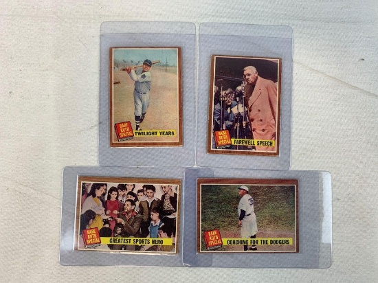 1962 (4) Babe Ruth Topps Baseball Cards Babe Ruth Special