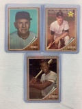 1962 Tom Tresh Rookie, Casey Stengel, Orlando Cepeda Topps Baseball cards