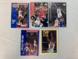 (5) Michael Jordan Cards 1991-92 Fleer, 1995 Upper Deck, 1993-94 Topps