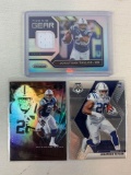 (3) Jonathan Taylor Rookie Cards 2020 Prizm Football Gear Jersey Silver Parallel, Mosaic Base, Illus