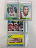 1966 Topps Baseball Frank Robinson, Juan Marichal, Reds Team Card, RBI Leaders (Willie Mays, Frank R