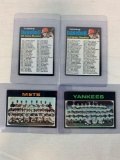 1971 Topps Baseball Mets & Yankees Team Card, Series 2 Checklist, Series 5 Checklist